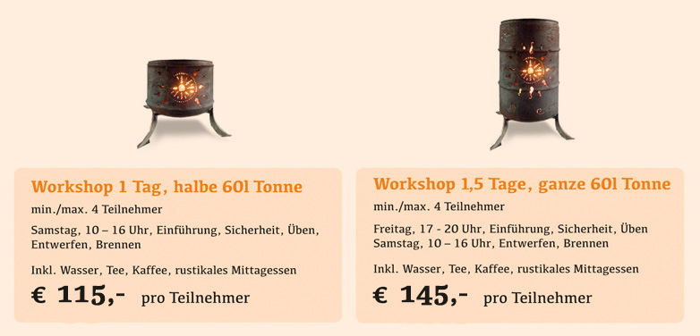 zwei verschiedene Workshops